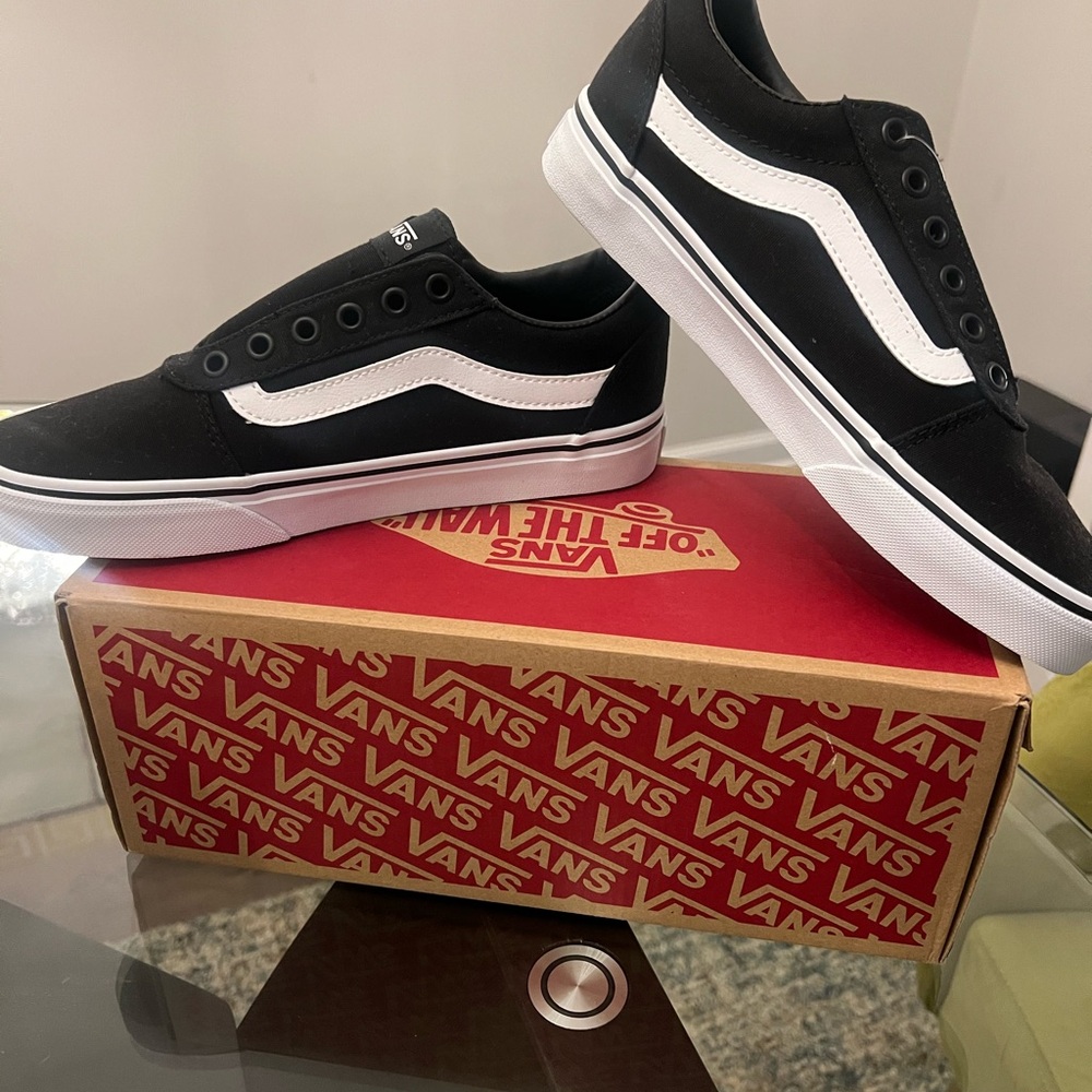 Vans Kids Classic Black and White Sneakers